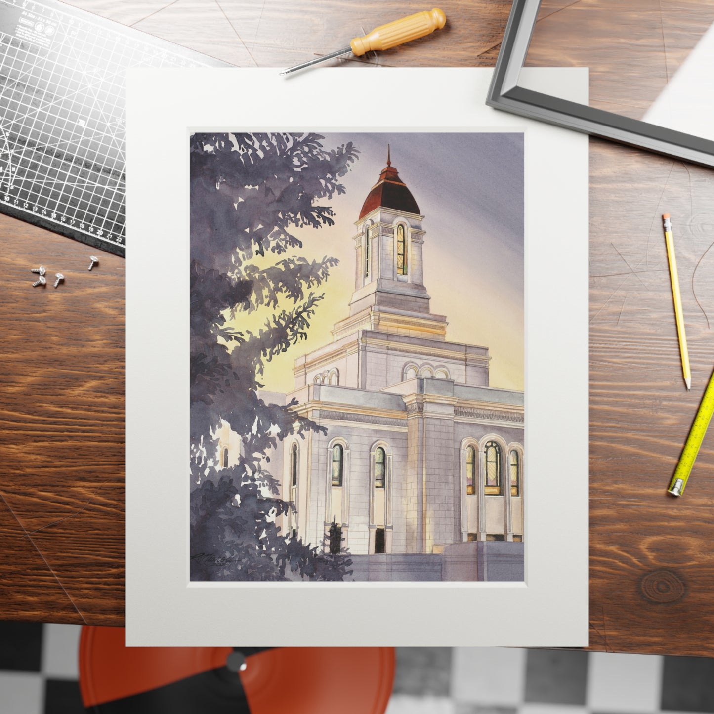 Deseret Peak Temple Matted Print