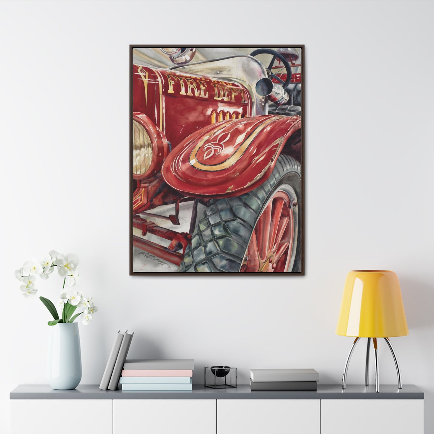 "Firetruck #1" Gallery Canvas Wraps, Vertical Frame