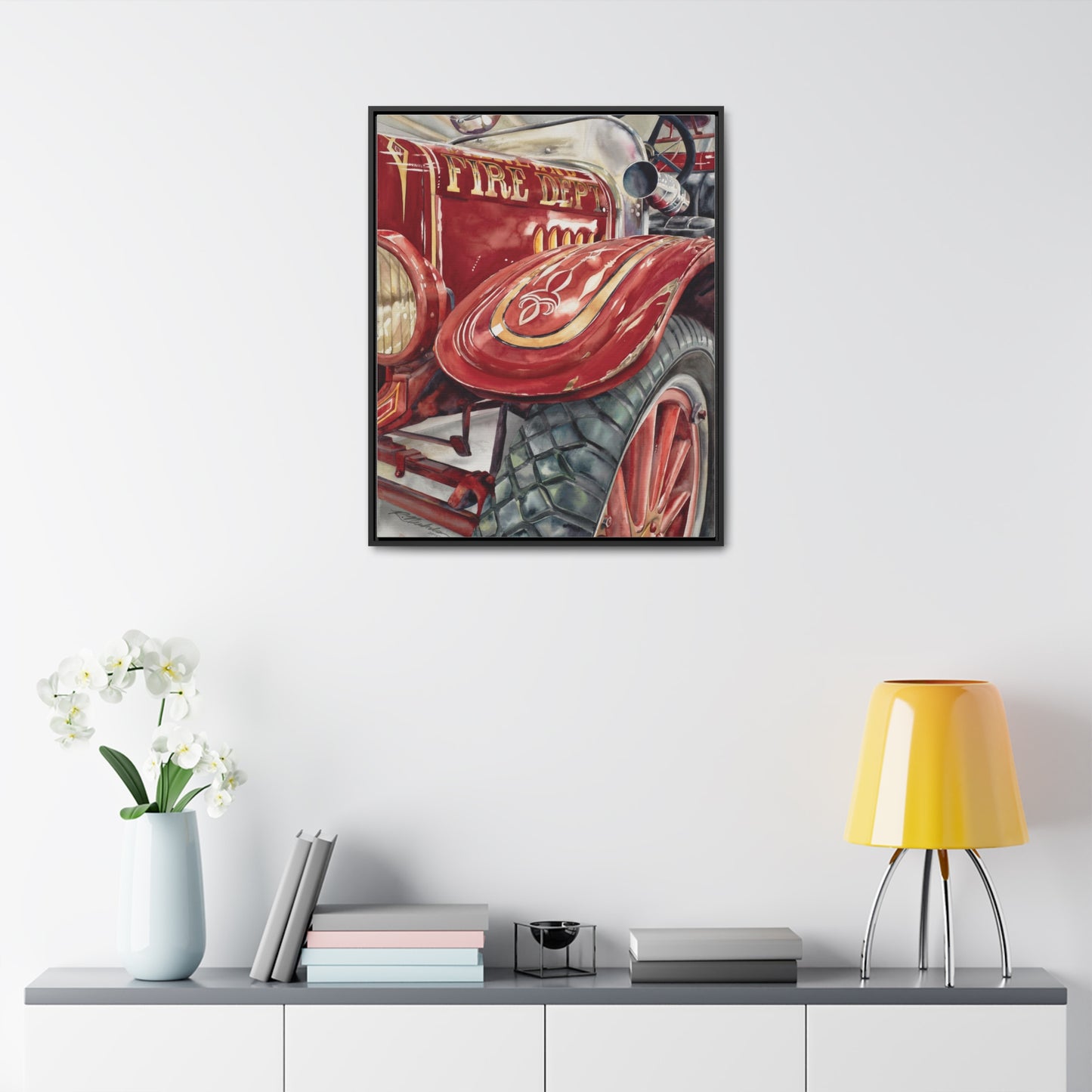 "Firetruck #1" Gallery Canvas Wraps, Vertical Frame