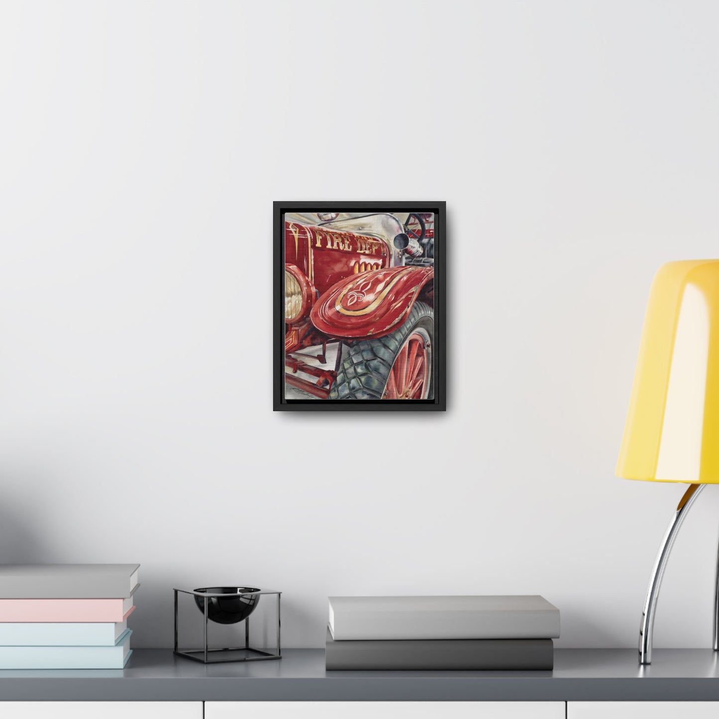 "Firetruck #1" Gallery Canvas Wraps, Vertical Frame