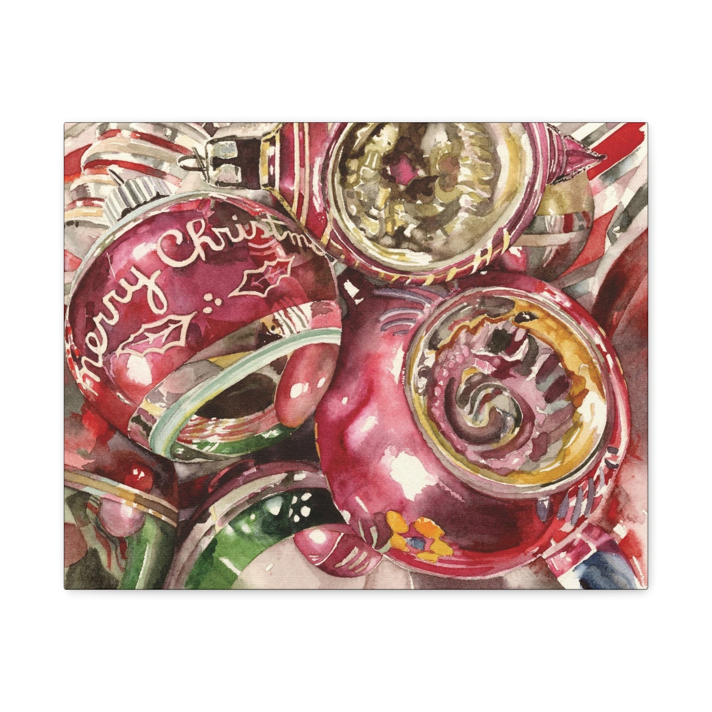 "Candy Stripe Merry Christmas" Canvas Gallery Wraps