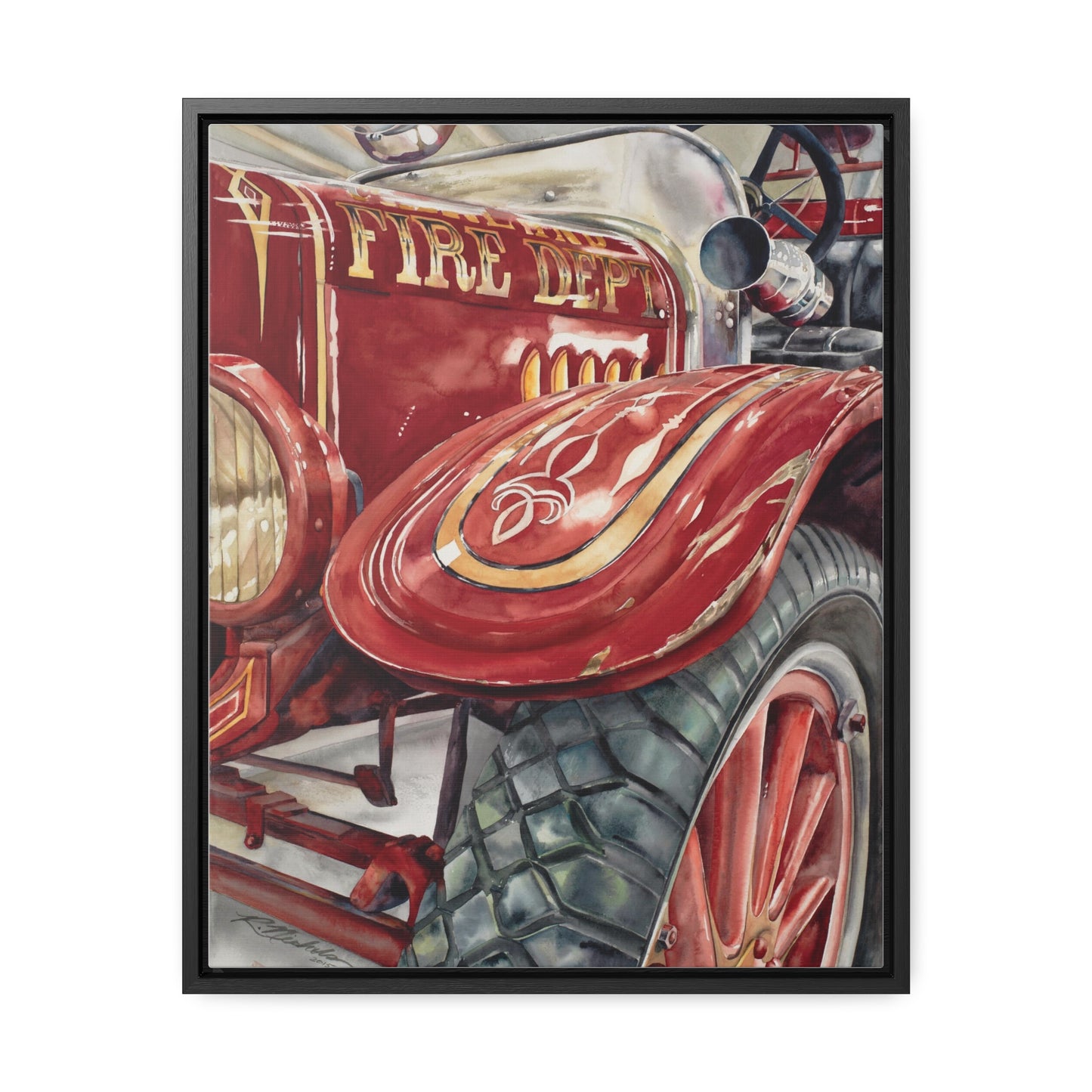 "Firetruck #1" Gallery Canvas Wraps, Vertical Frame