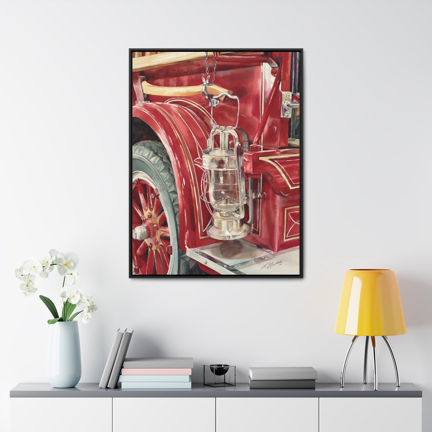 "Firetruck #3" Gallery Canvas Wraps, Vertical Frame