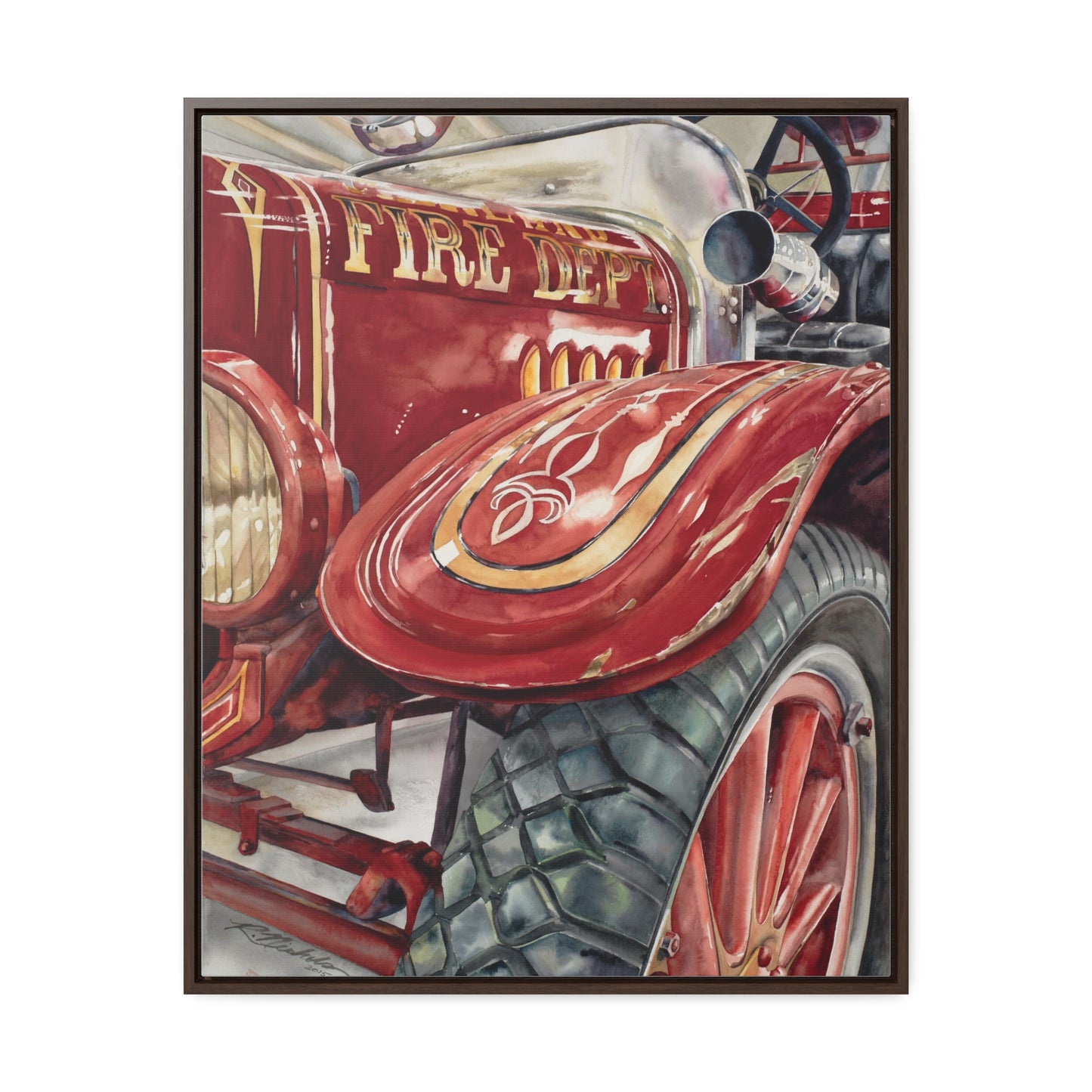 "Firetruck #1" Gallery Canvas Wraps, Vertical Frame