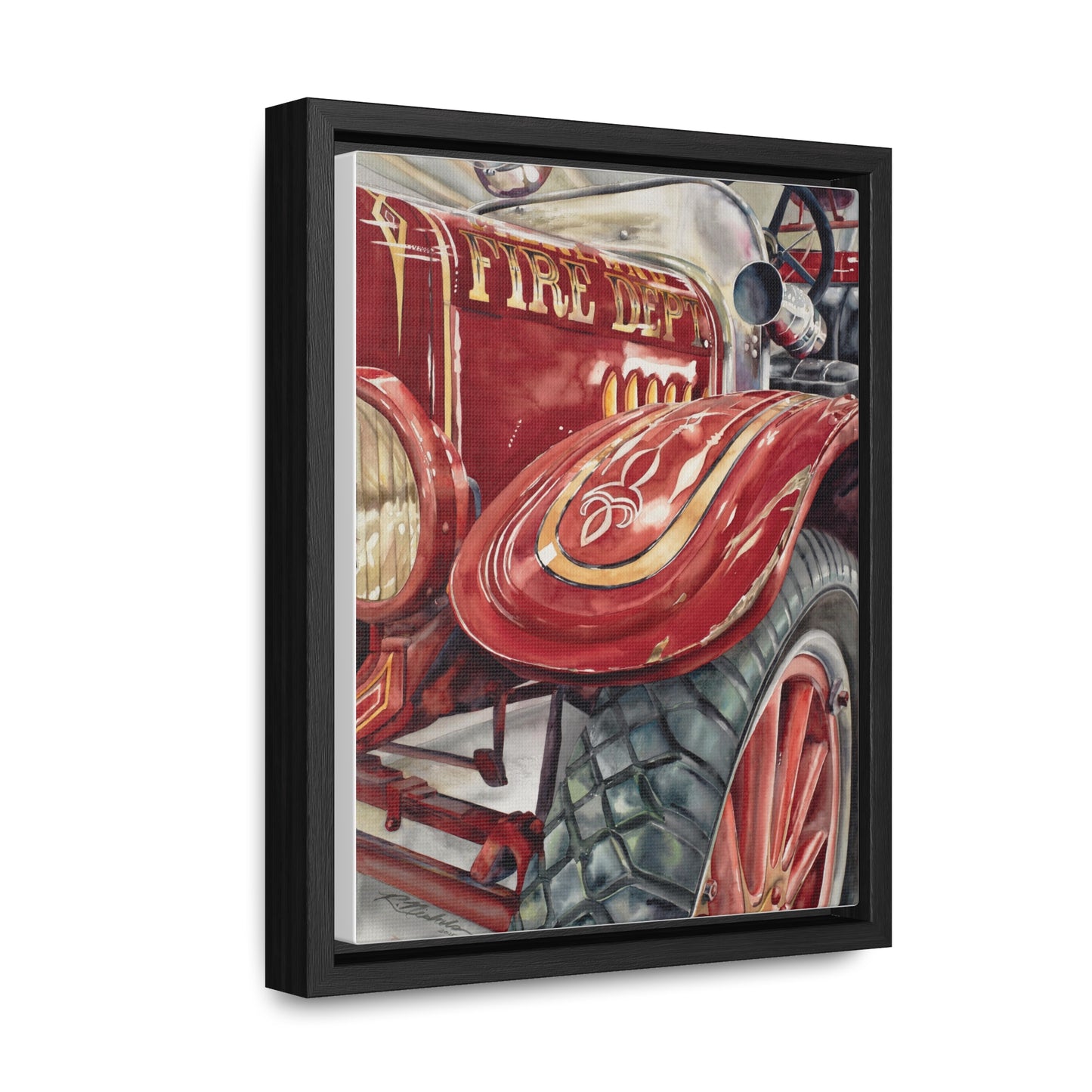 "Firetruck #1" Gallery Canvas Wraps, Vertical Frame