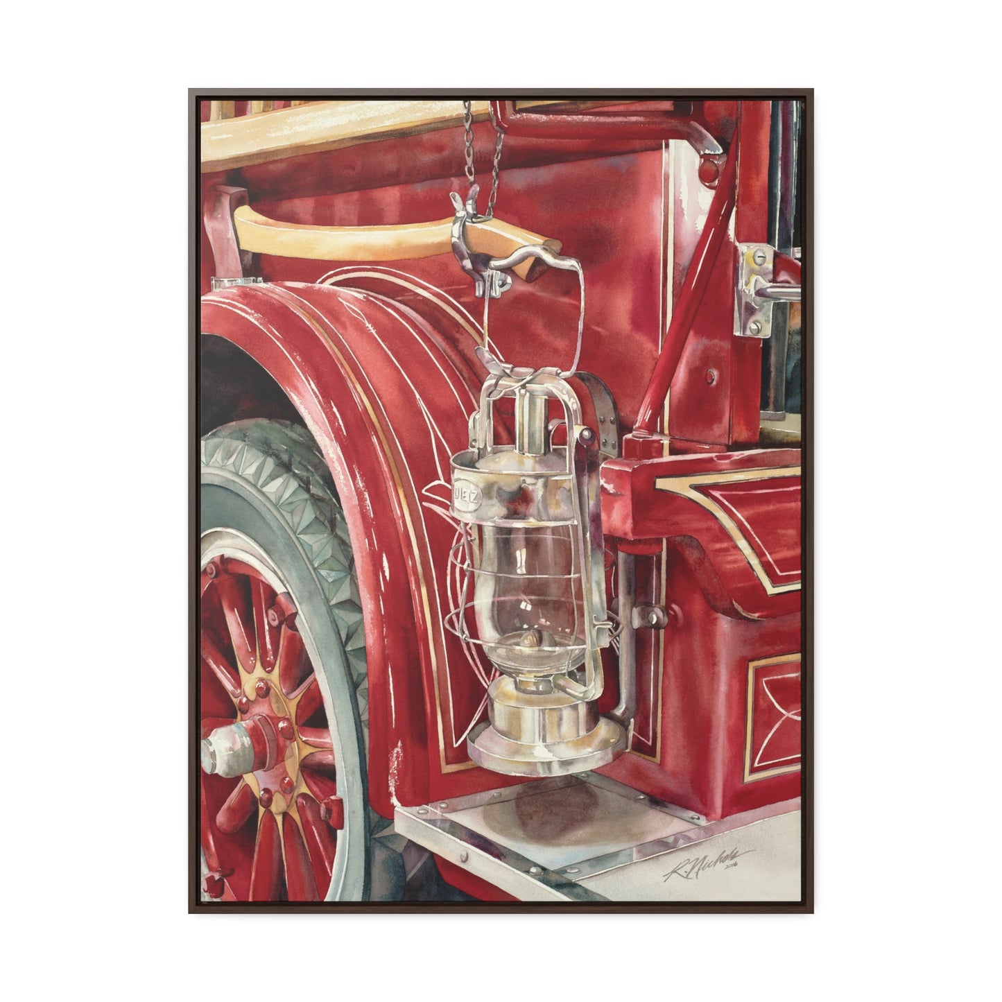 "Firetruck #3" Gallery Canvas Wraps, Vertical Frame