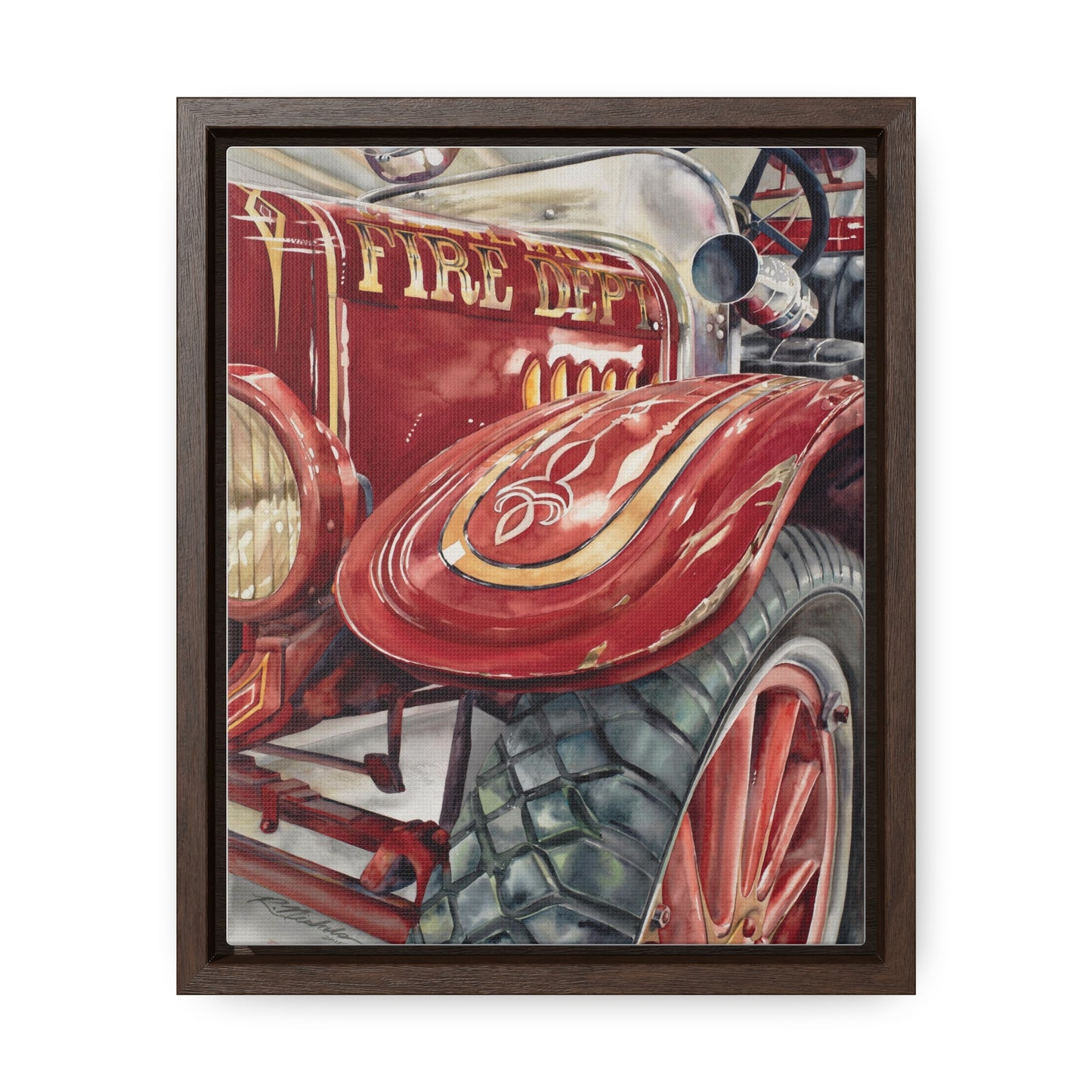 "Firetruck #1" Gallery Canvas Wraps, Vertical Frame