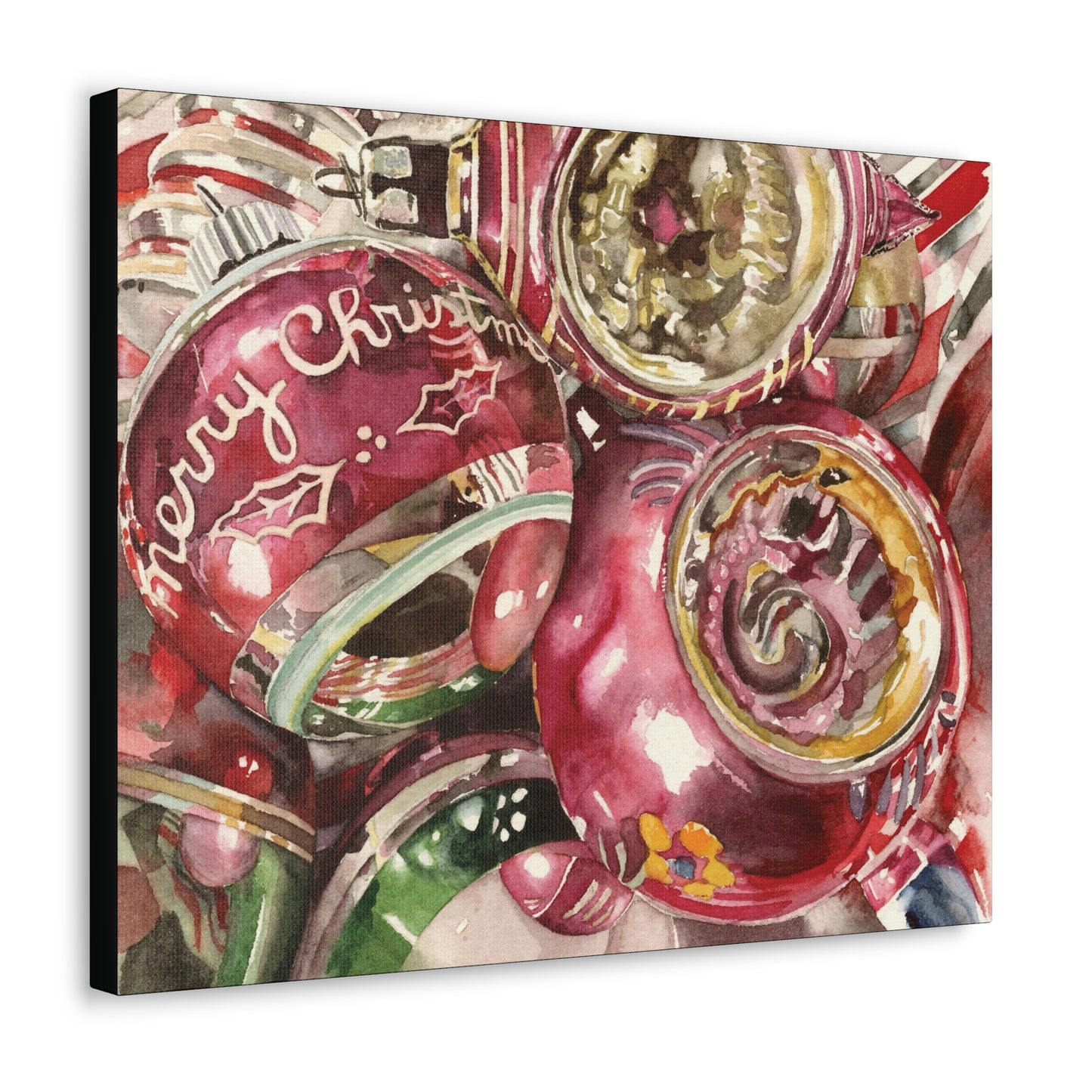 "Candy Stripe Merry Christmas" Canvas Gallery Wraps