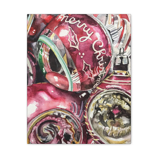 "Pink Merry Christmas" Canvas Gallery Wraps