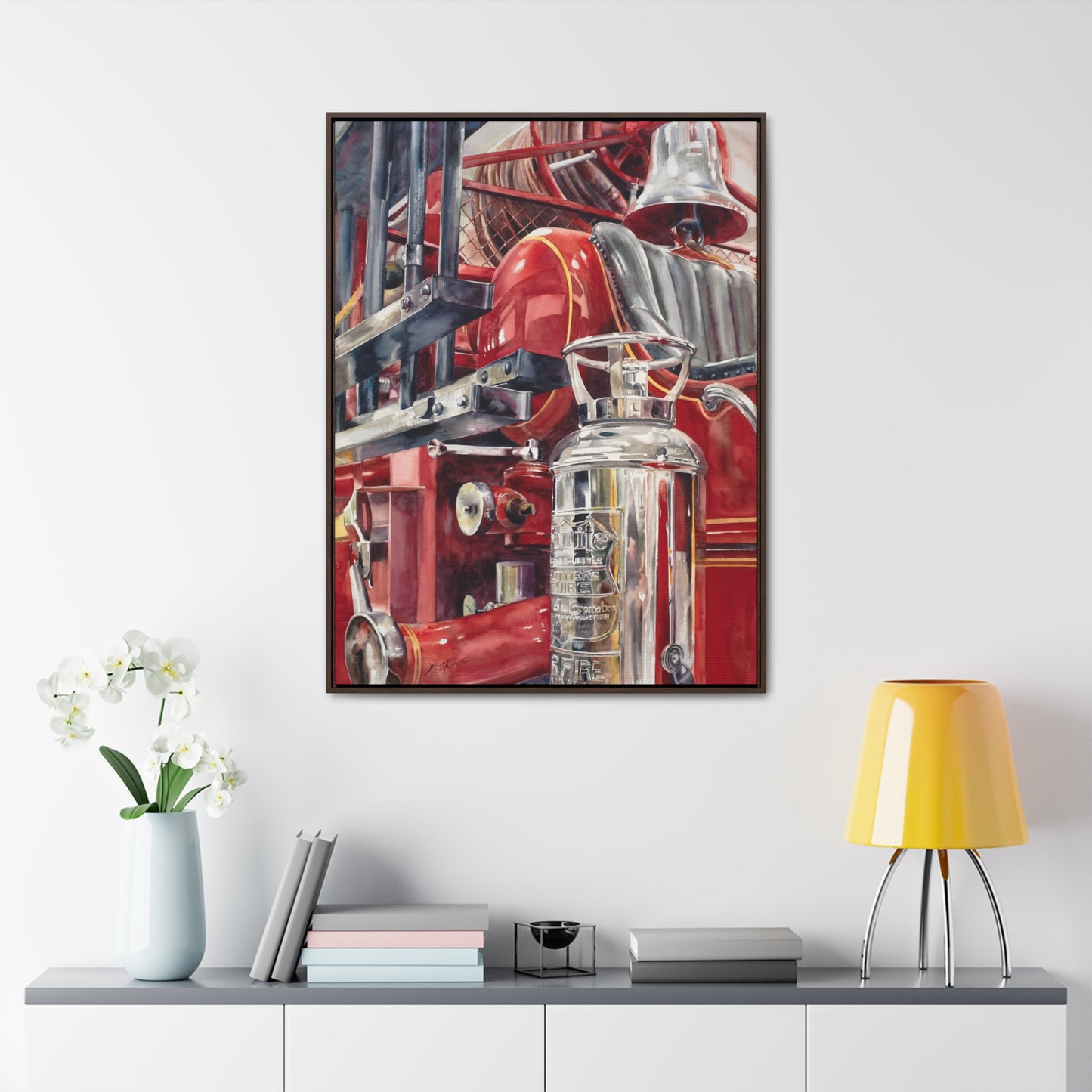 "Firetruck #2" Gallery Canvas Wraps, Vertical Frame