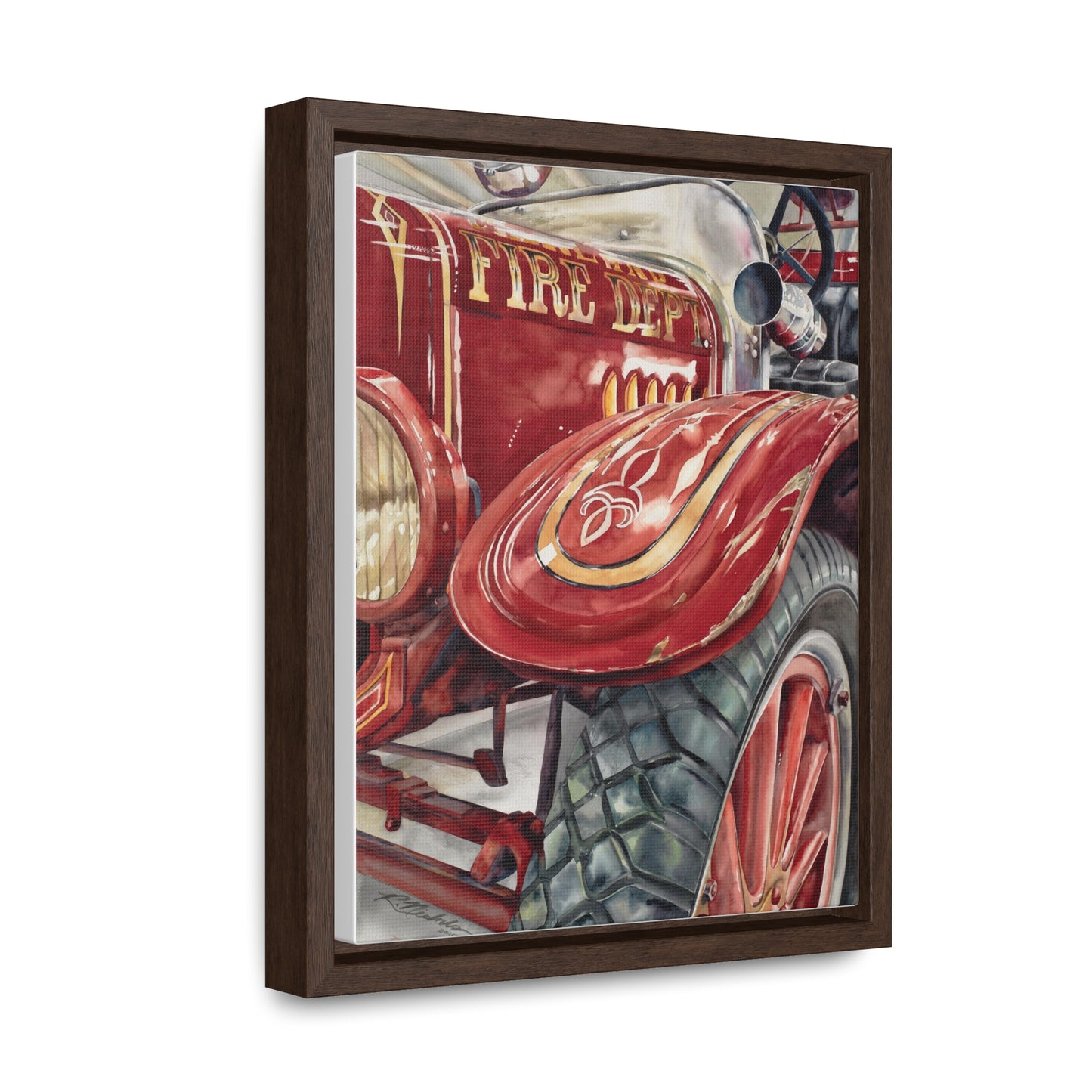"Firetruck #1" Gallery Canvas Wraps, Vertical Frame