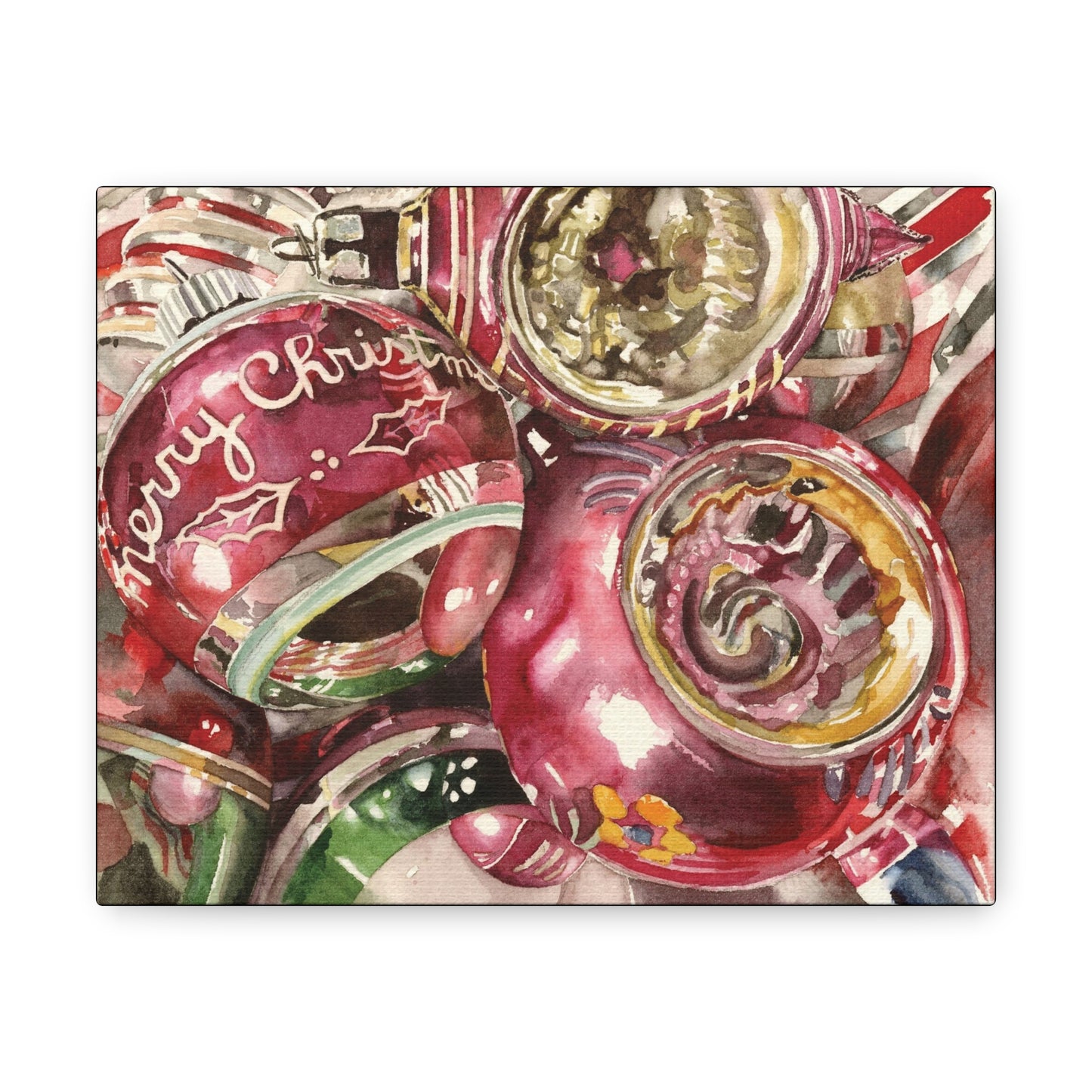 "Candy Stripe Merry Christmas" Canvas Gallery Wraps