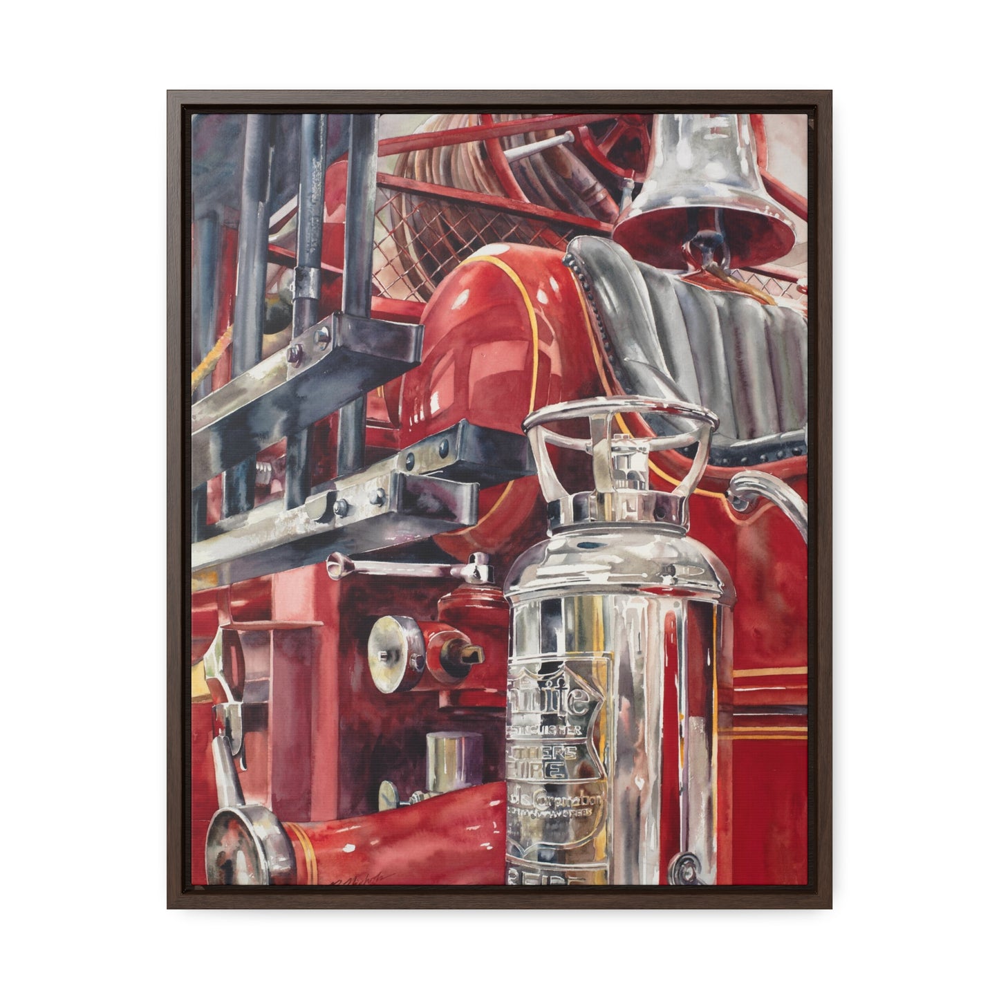 "Firetruck #2" Gallery Canvas Wraps, Vertical Frame