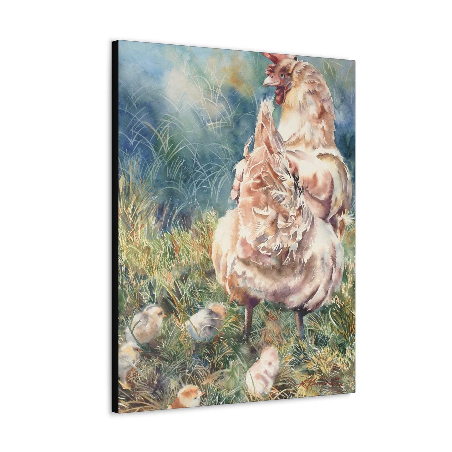 "Gathering her chicks" Canvas Gallery Wraps