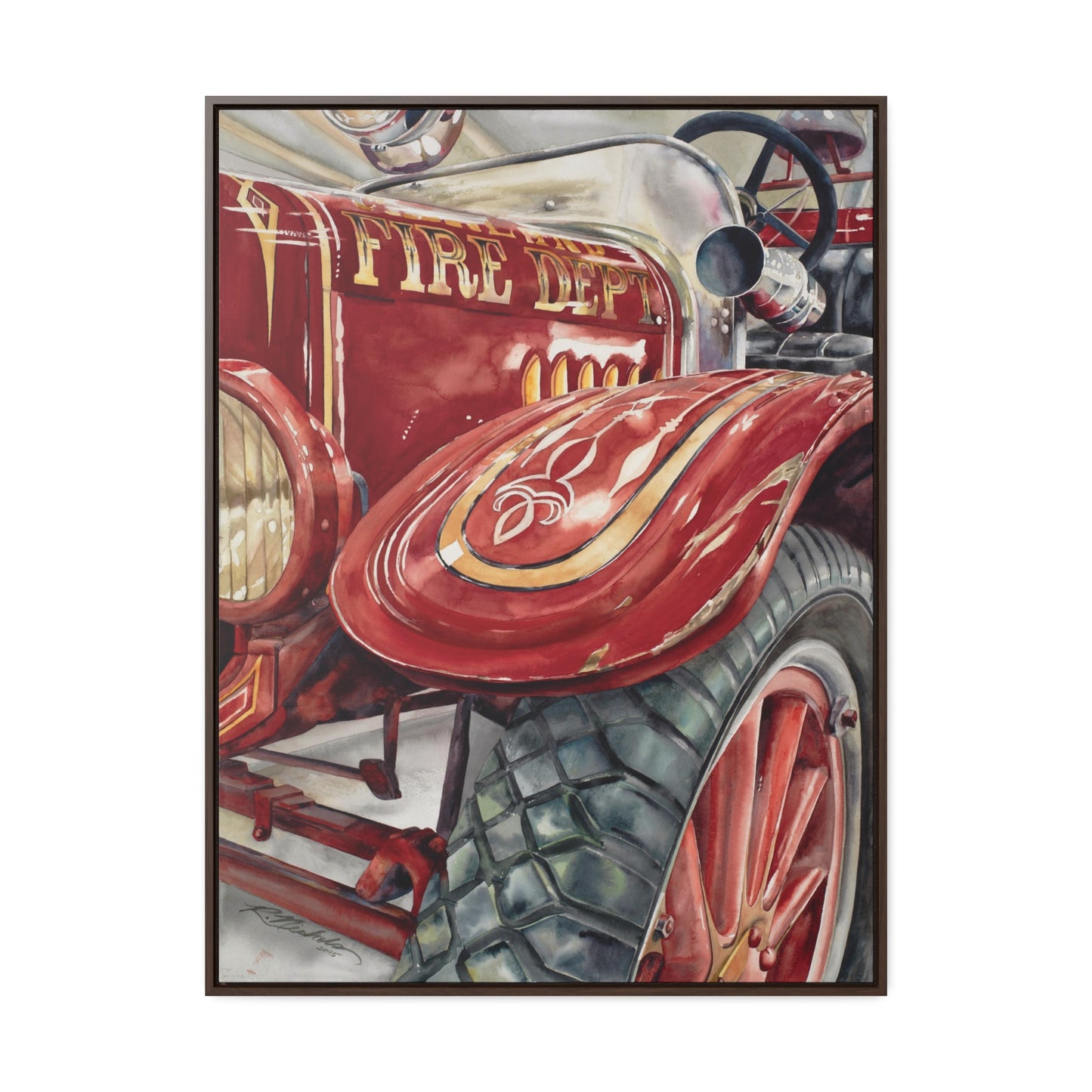 "Firetruck #1" Gallery Canvas Wraps, Vertical Frame