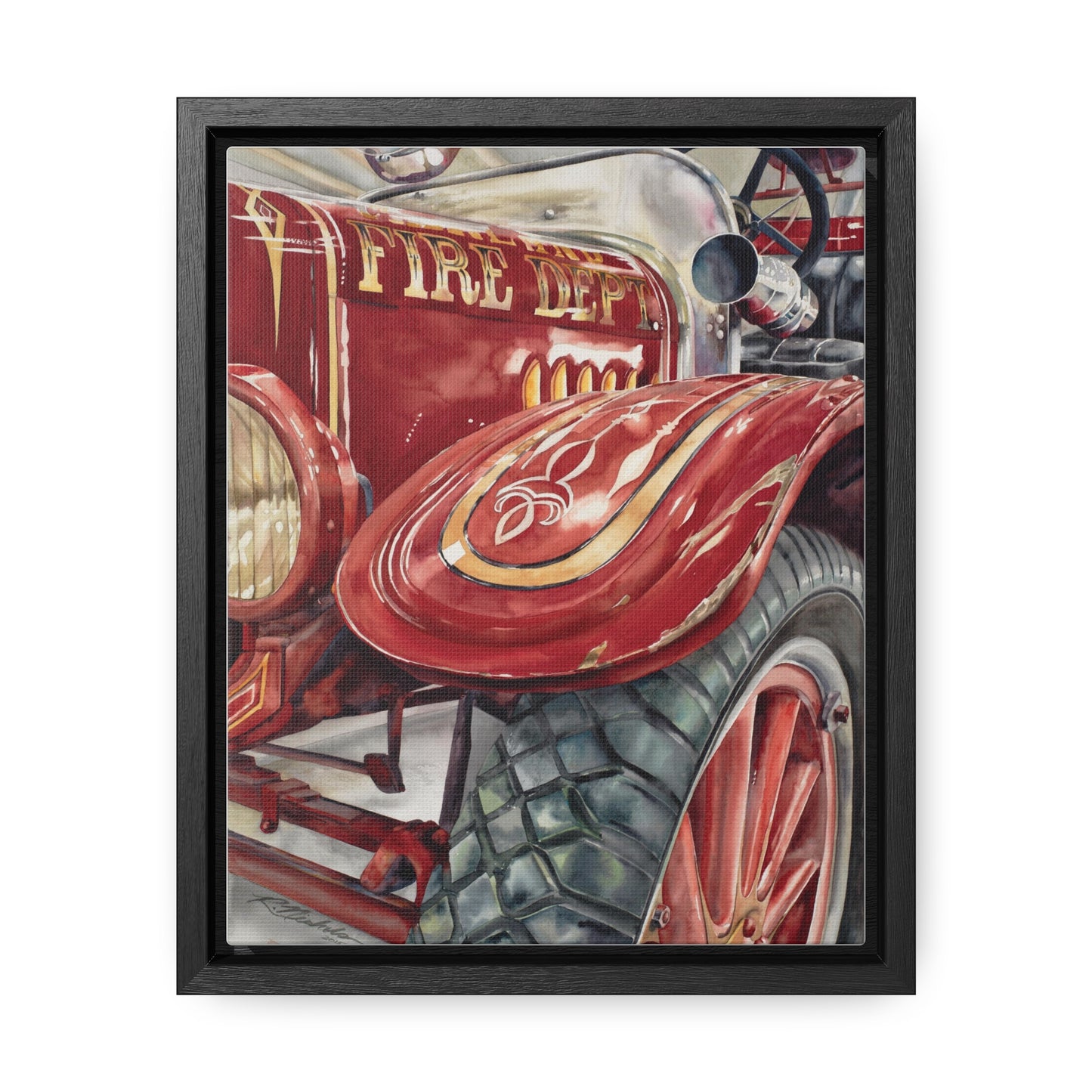 "Firetruck #1" Gallery Canvas Wraps, Vertical Frame