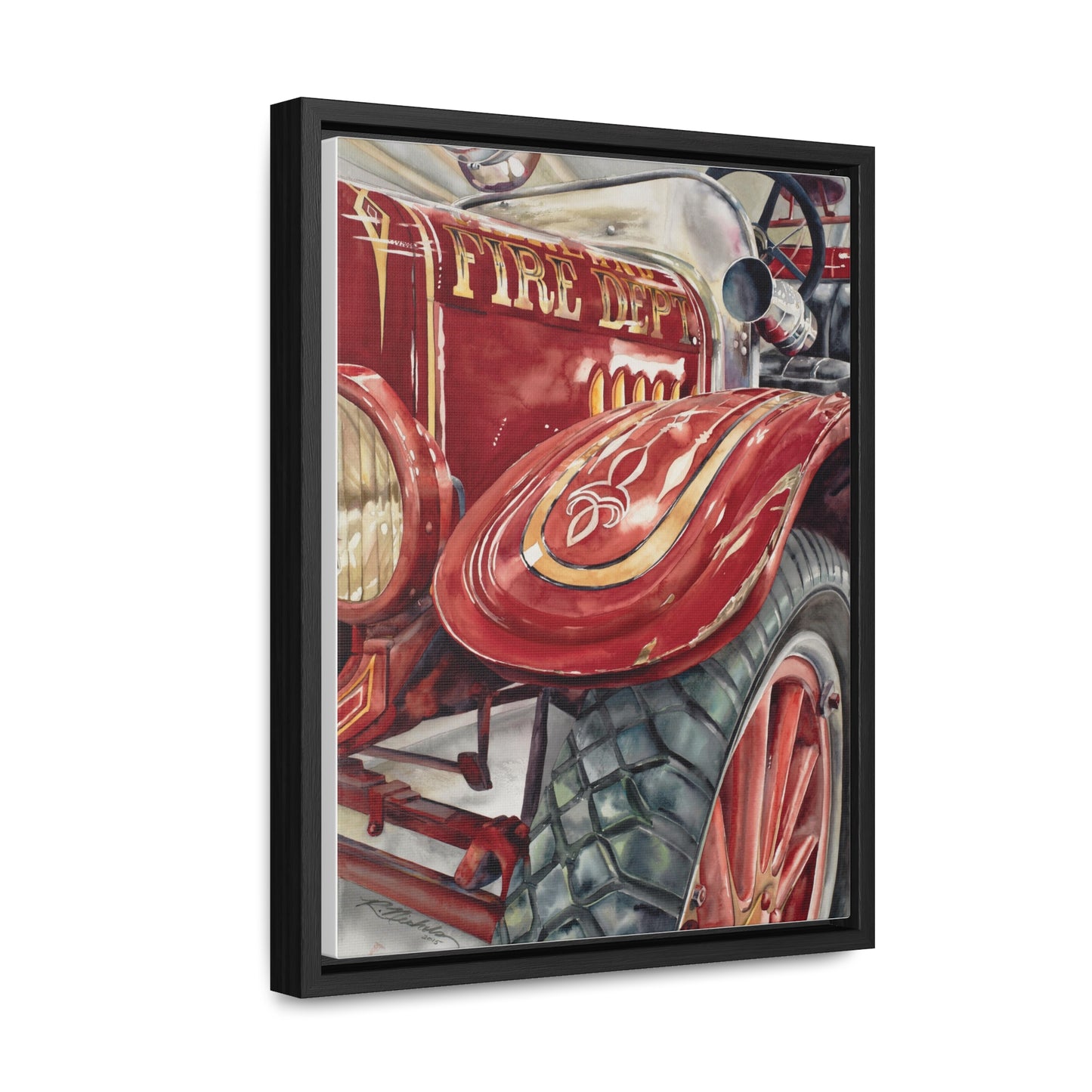 "Firetruck #1" Gallery Canvas Wraps, Vertical Frame