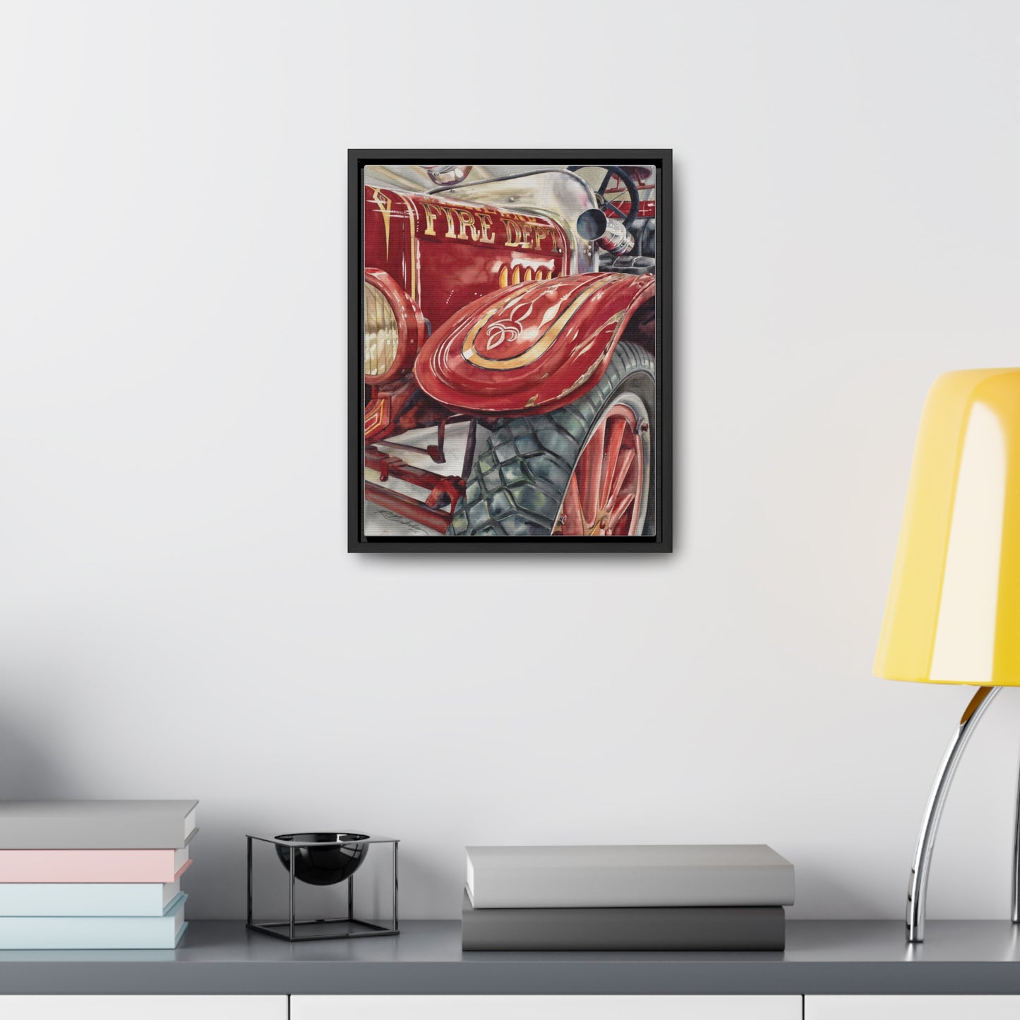 "Firetruck #1" Gallery Canvas Wraps, Vertical Frame