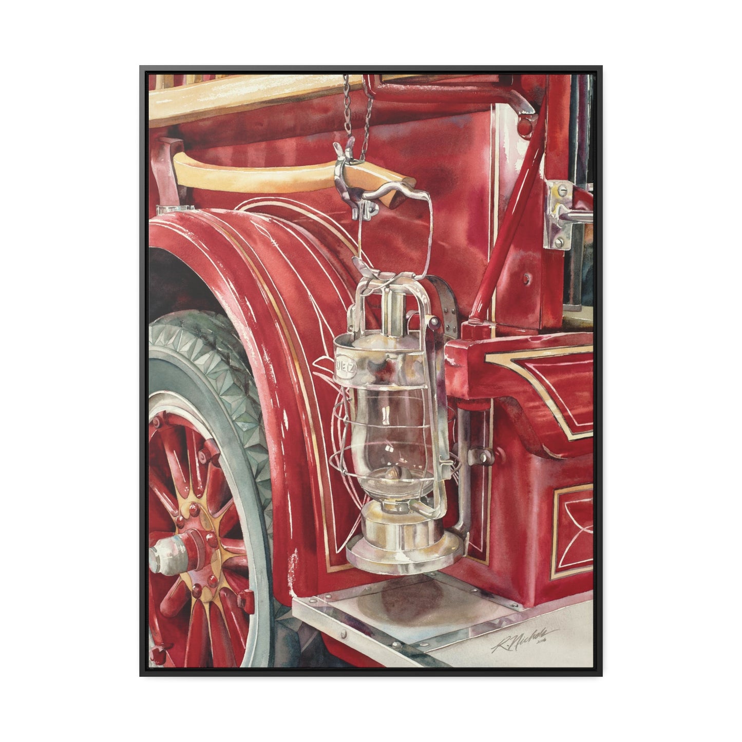 "Firetruck #3" Gallery Canvas Wraps, Vertical Frame