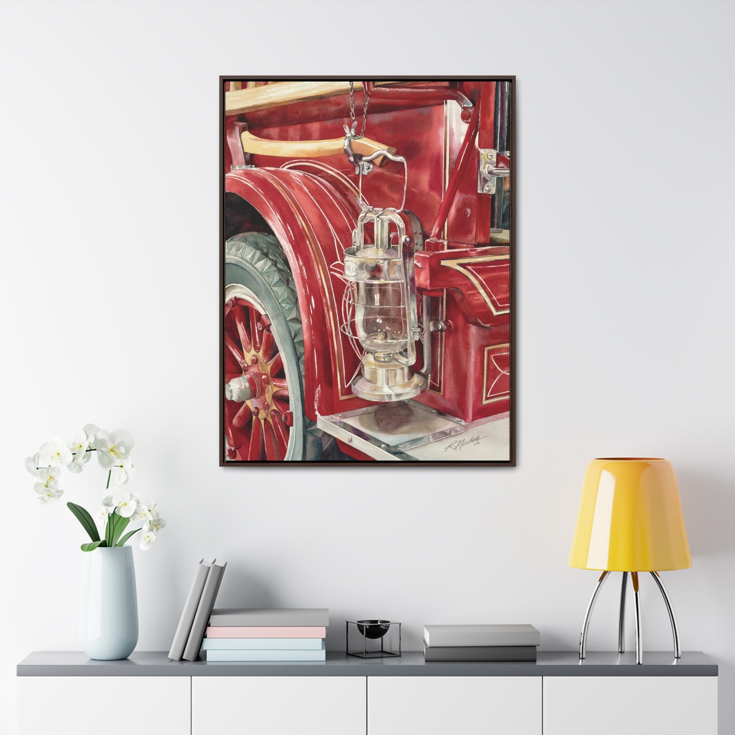 "Firetruck #3" Gallery Canvas Wraps, Vertical Frame