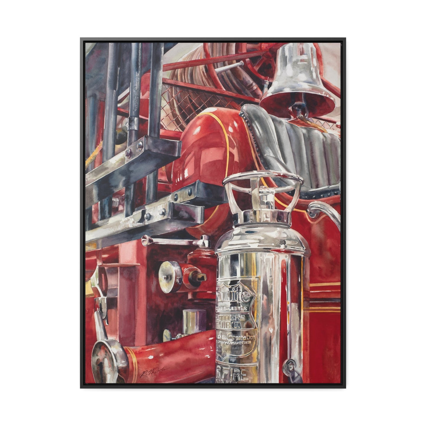 "Firetruck #2" Gallery Canvas Wraps, Vertical Frame