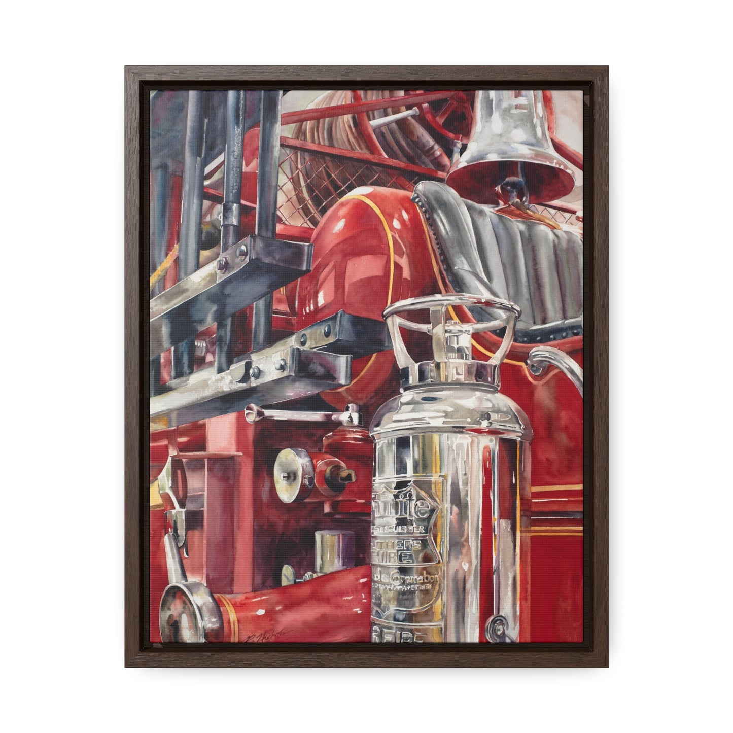 "Firetruck #2" Gallery Canvas Wraps, Vertical Frame