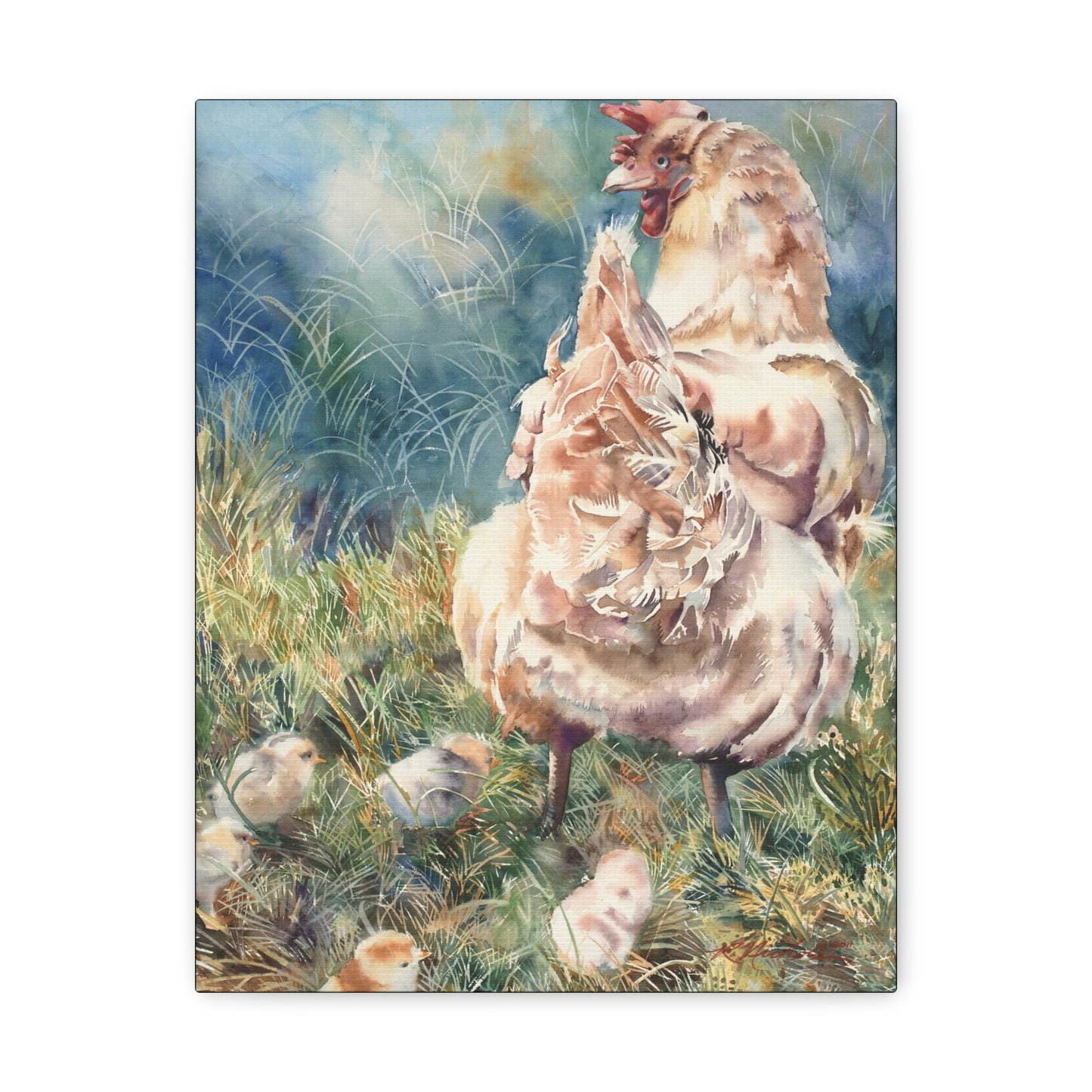 "Gathering her chicks" Canvas Gallery Wraps