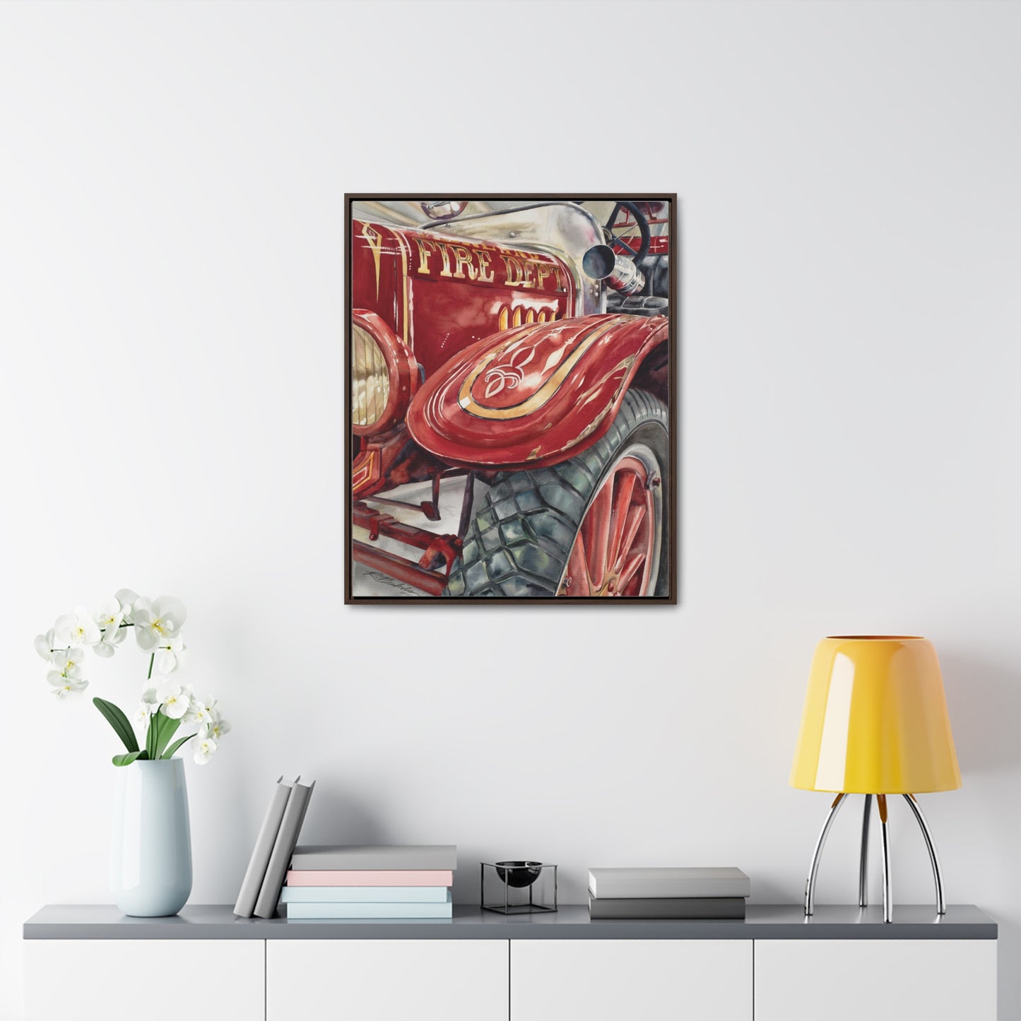 "Firetruck #1" Gallery Canvas Wraps, Vertical Frame