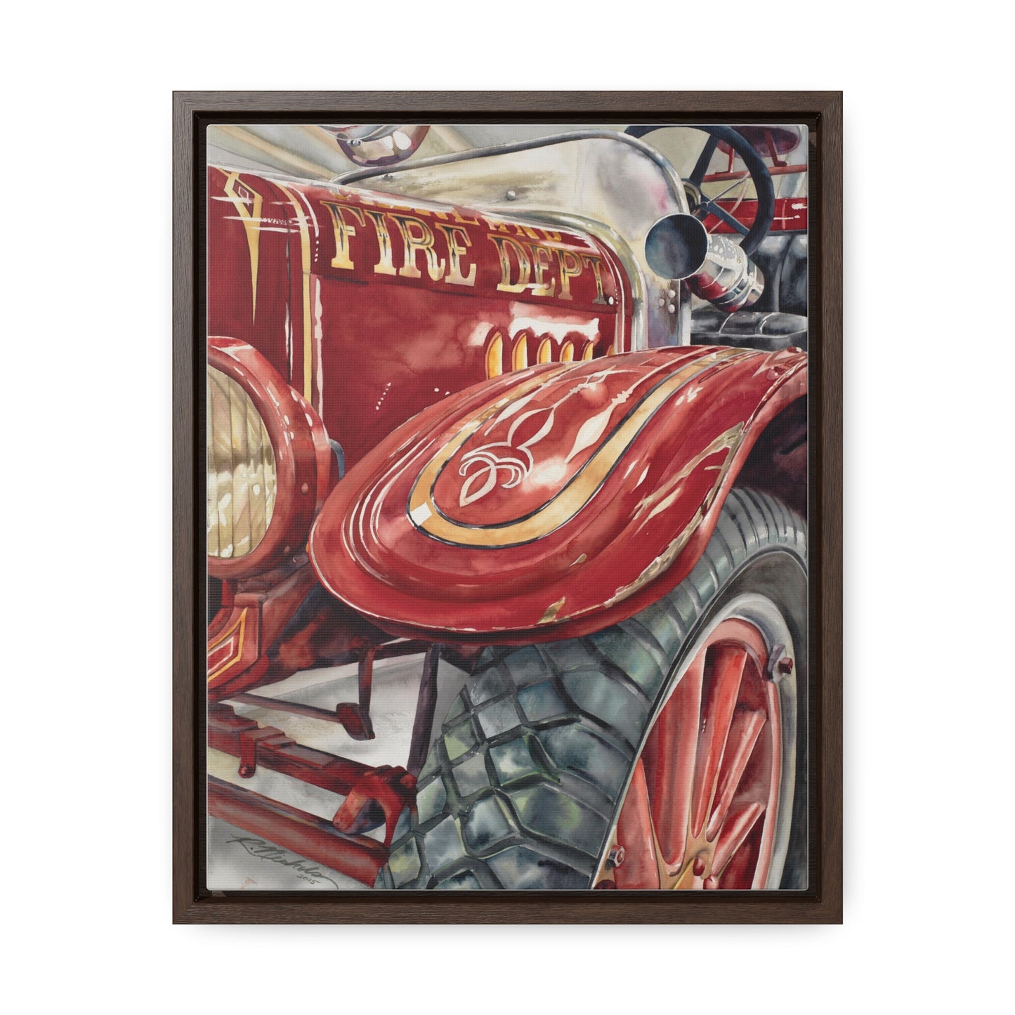 "Firetruck #1" Gallery Canvas Wraps, Vertical Frame