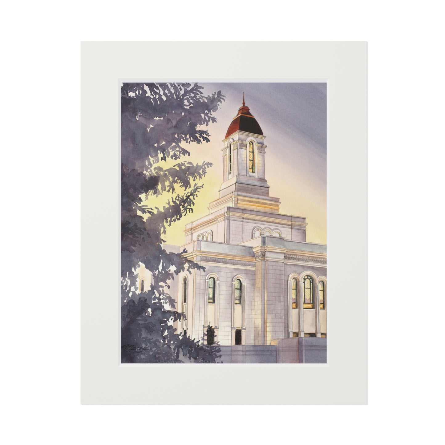 Deseret Peak Temple Matted Print