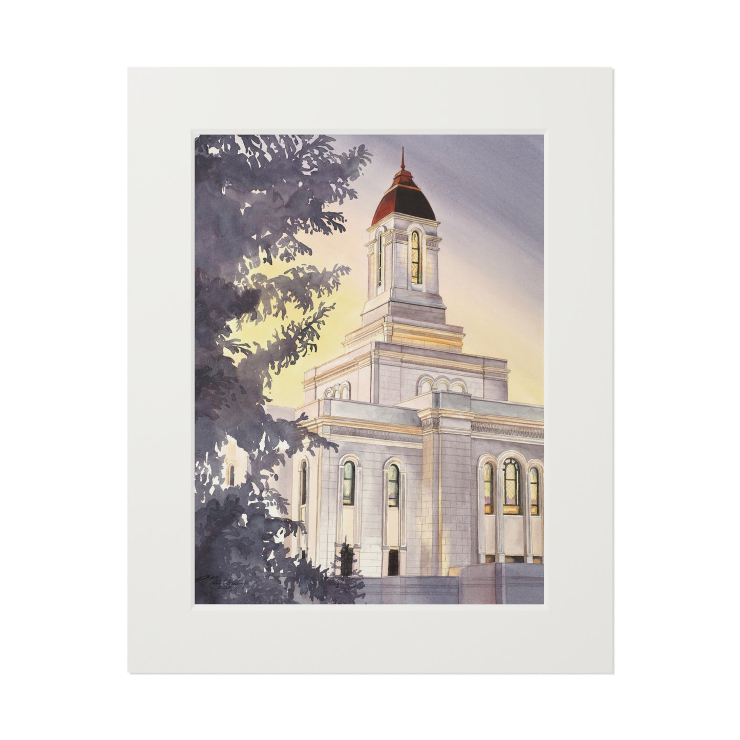 Deseret Peak Temple Matted Print