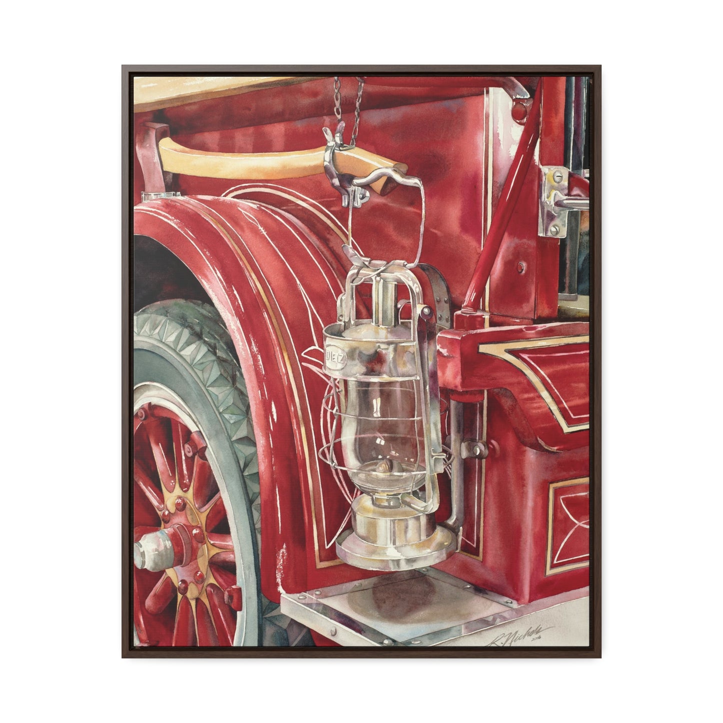 "Firetruck #3" Gallery Canvas Wraps, Vertical Frame