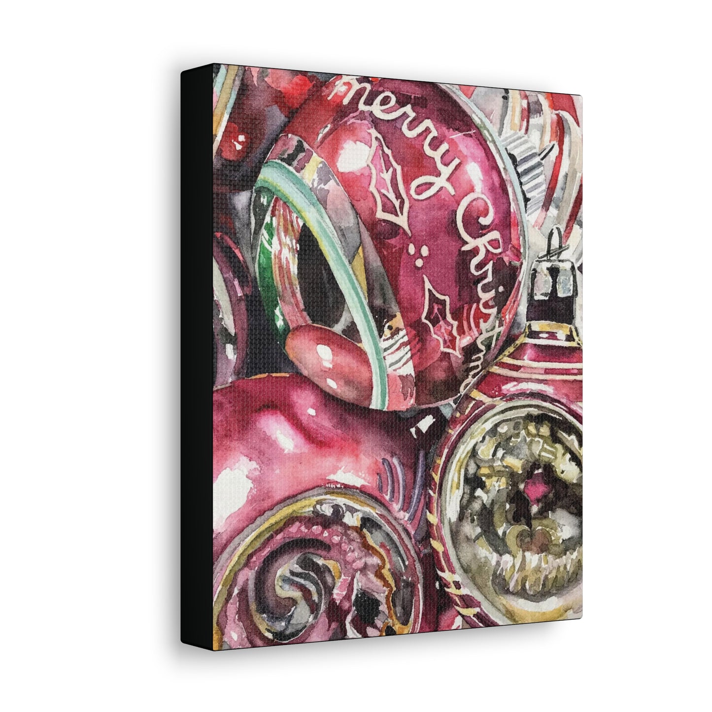 "Pink Merry Christmas" Canvas Gallery Wraps
