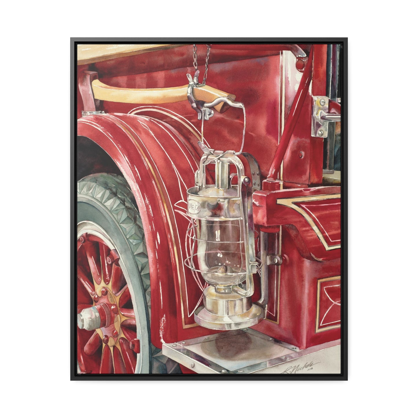 "Firetruck #3" Gallery Canvas Wraps, Vertical Frame