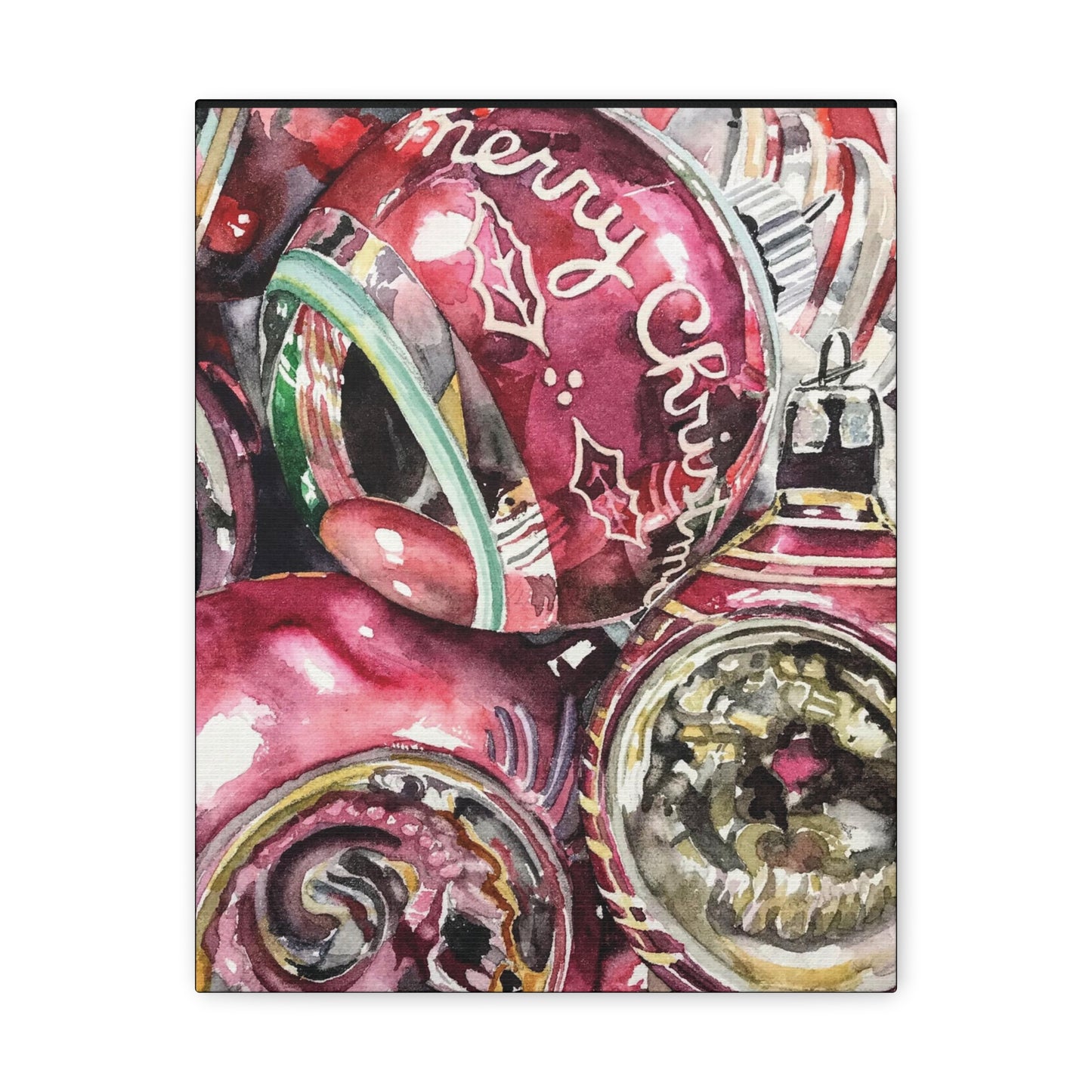 "Pink Merry Christmas" Canvas Gallery Wraps