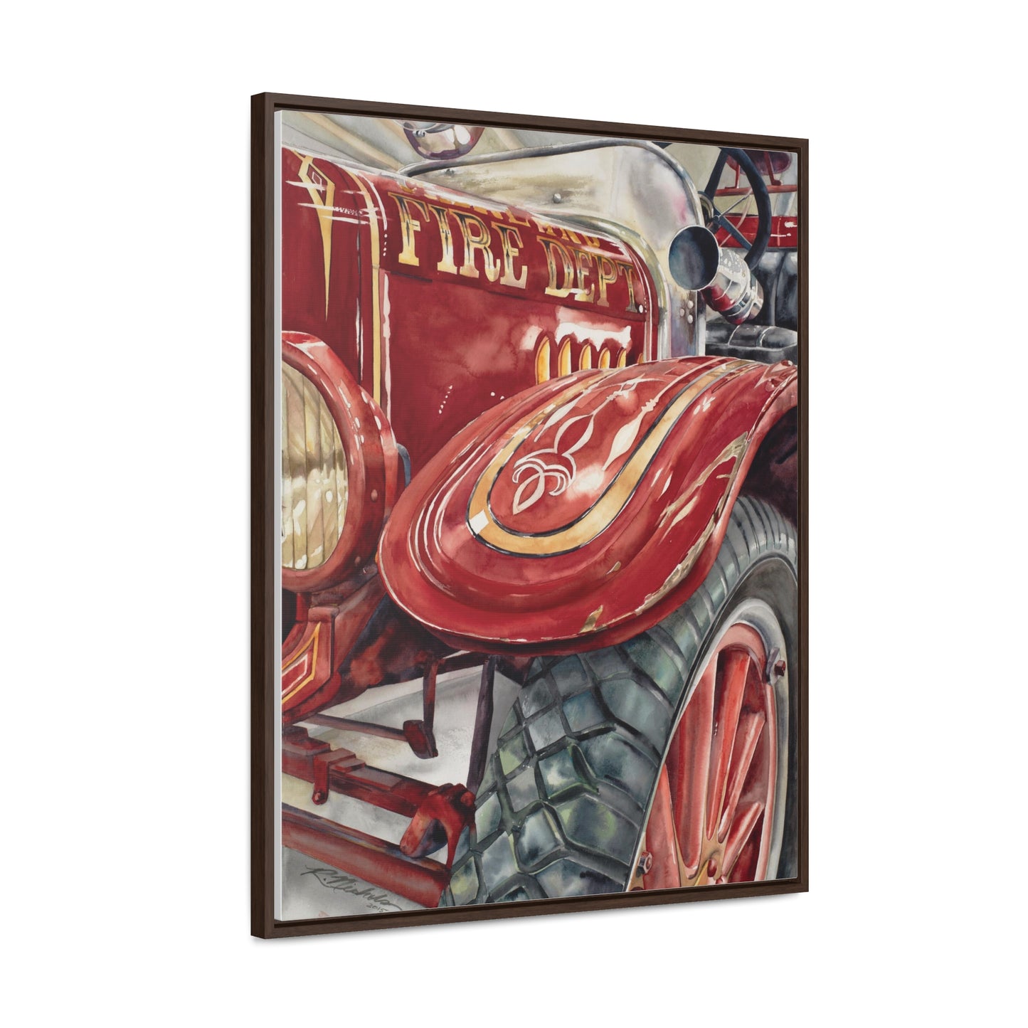 "Firetruck #1" Gallery Canvas Wraps, Vertical Frame