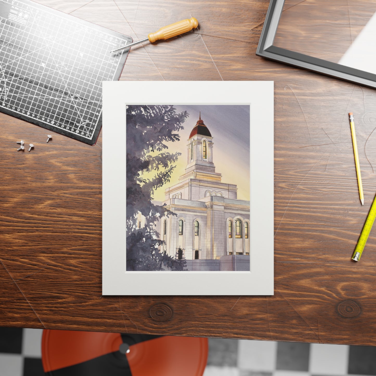 Deseret Peak Temple Matted Print