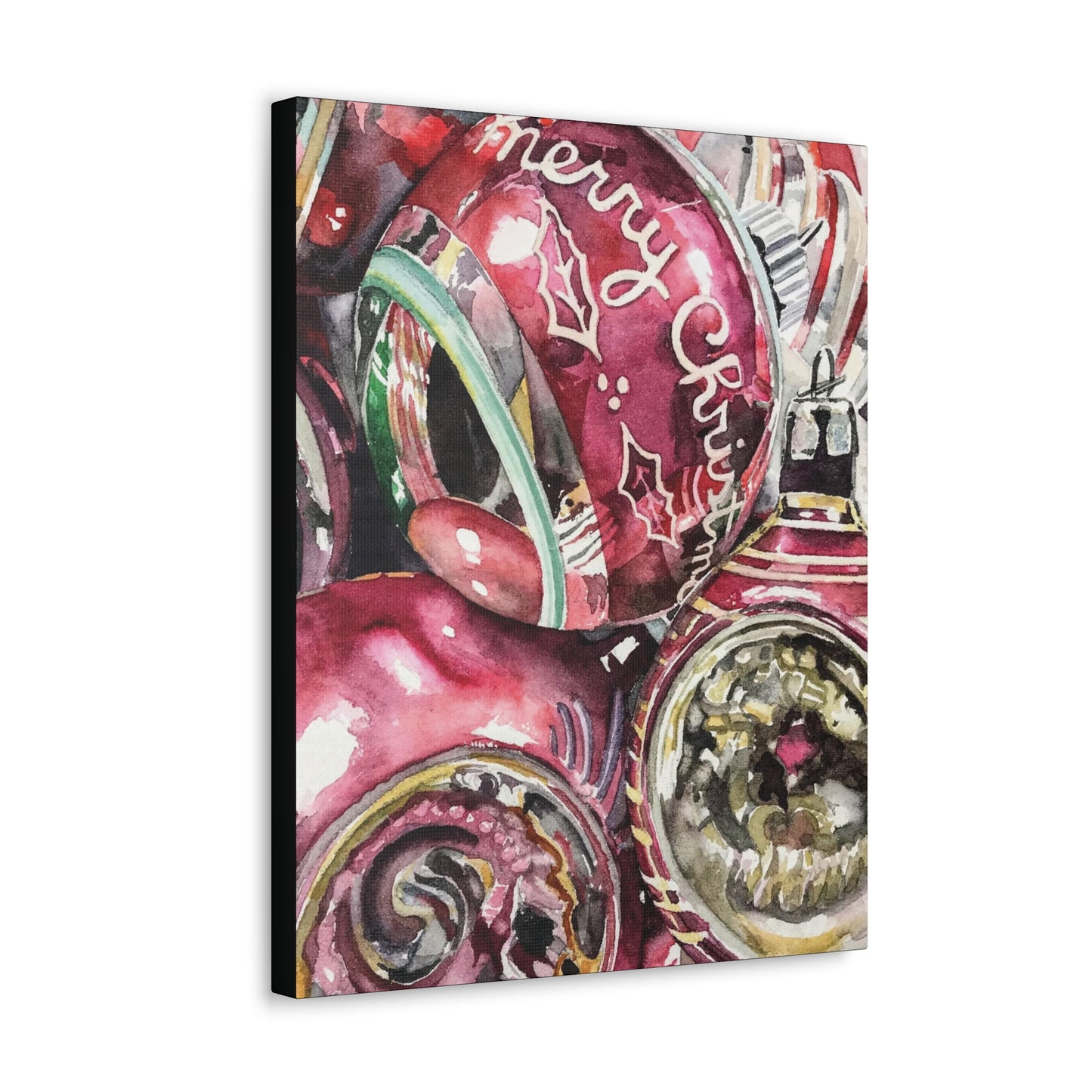 "Pink Merry Christmas" Canvas Gallery Wraps