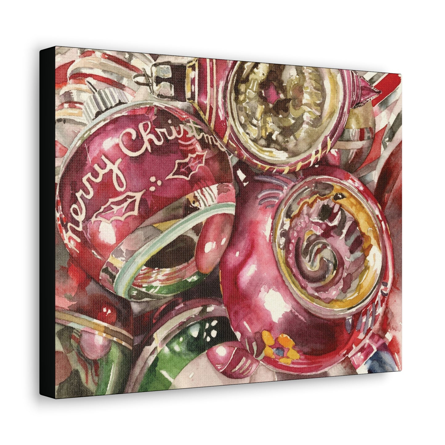 "Candy Stripe Merry Christmas" Canvas Gallery Wraps