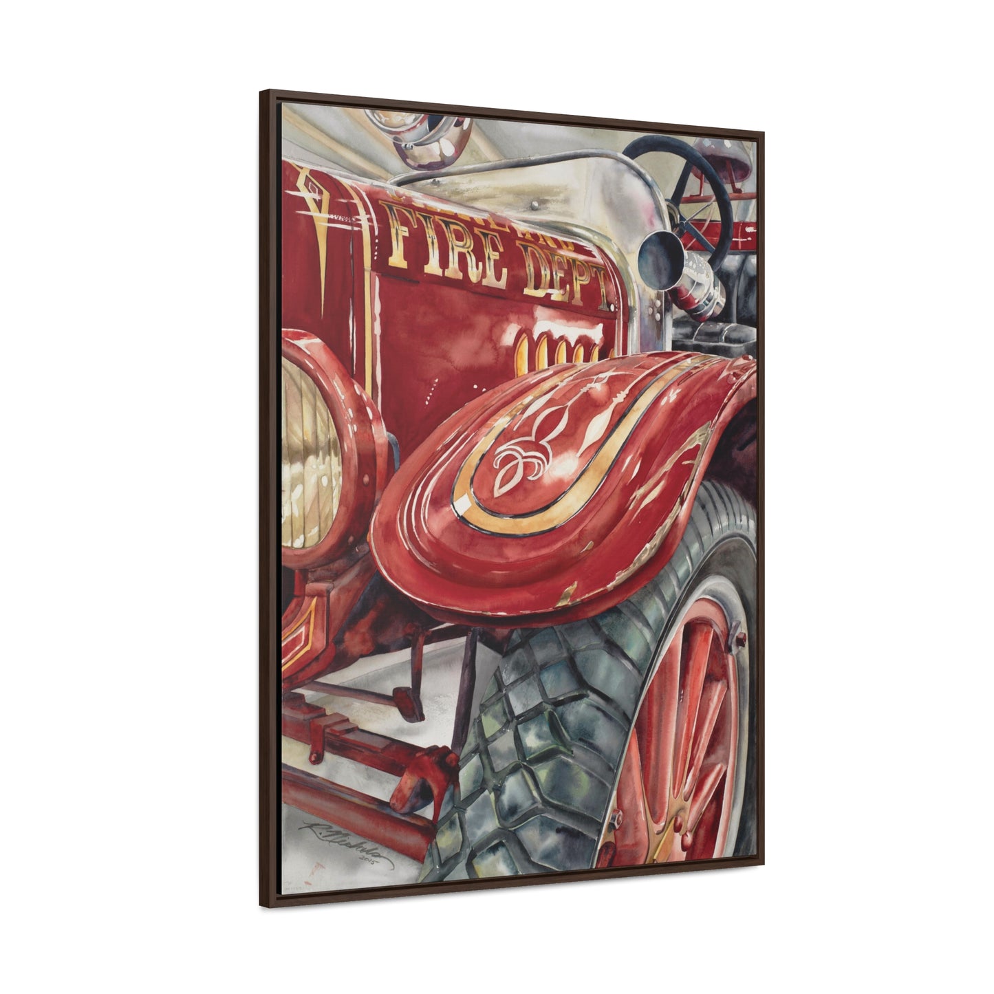 "Firetruck #1" Gallery Canvas Wraps, Vertical Frame