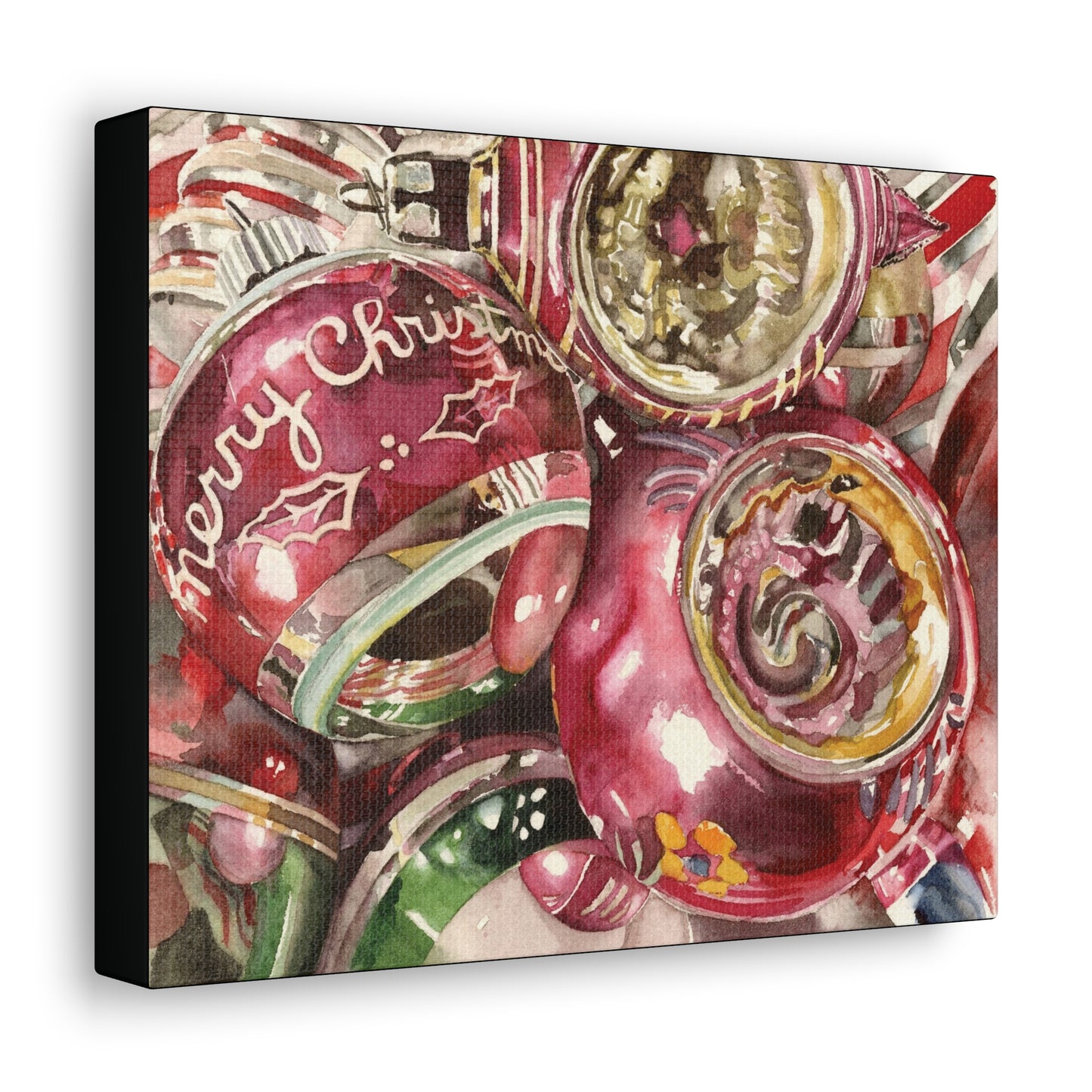 "Candy Stripe Merry Christmas" Canvas Gallery Wraps