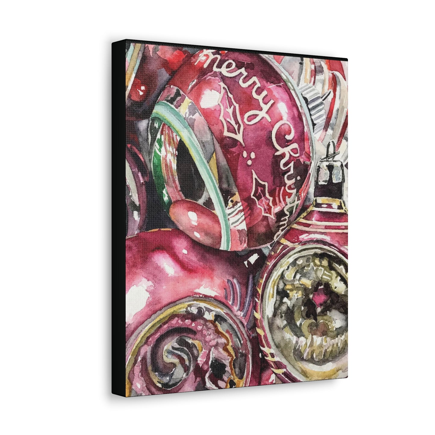 "Pink Merry Christmas" Canvas Gallery Wraps