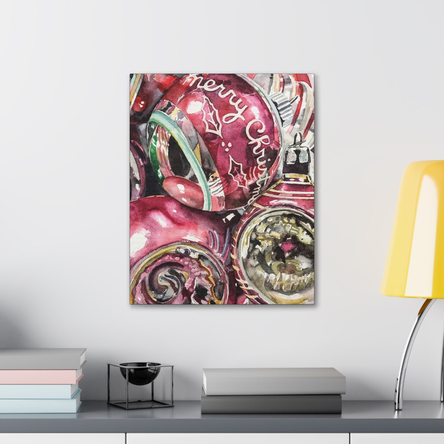 "Pink Merry Christmas" Canvas Gallery Wraps