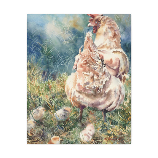 "Gathering her chicks" Canvas Gallery Wraps